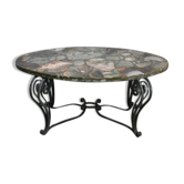 Marble and Forged Iron Low Table - 1950