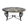 Marble and Forged Iron Low Table - 1950