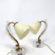 Paire de lampes en laiton et verre, 1950