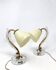 Paire de lampes en laiton et verre, 1950