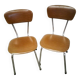 Pair of vintage chrome and leatherette chairs