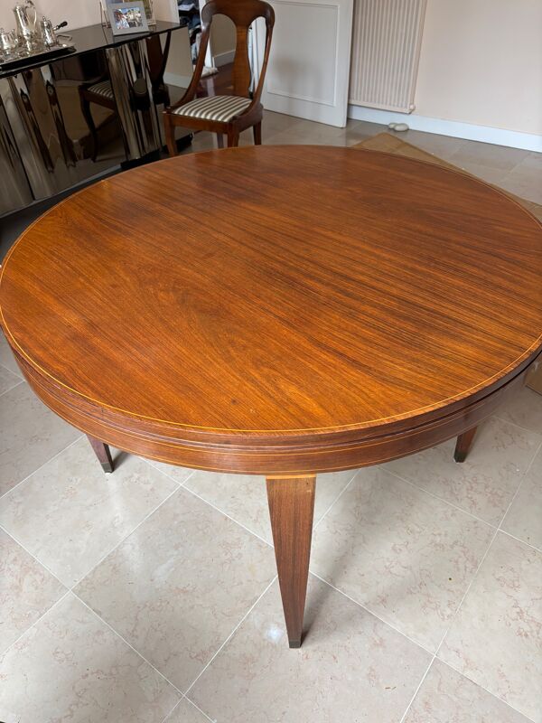 Table ronde années 1950 impeccable acajou