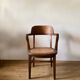 Solid oak and cane armchair
