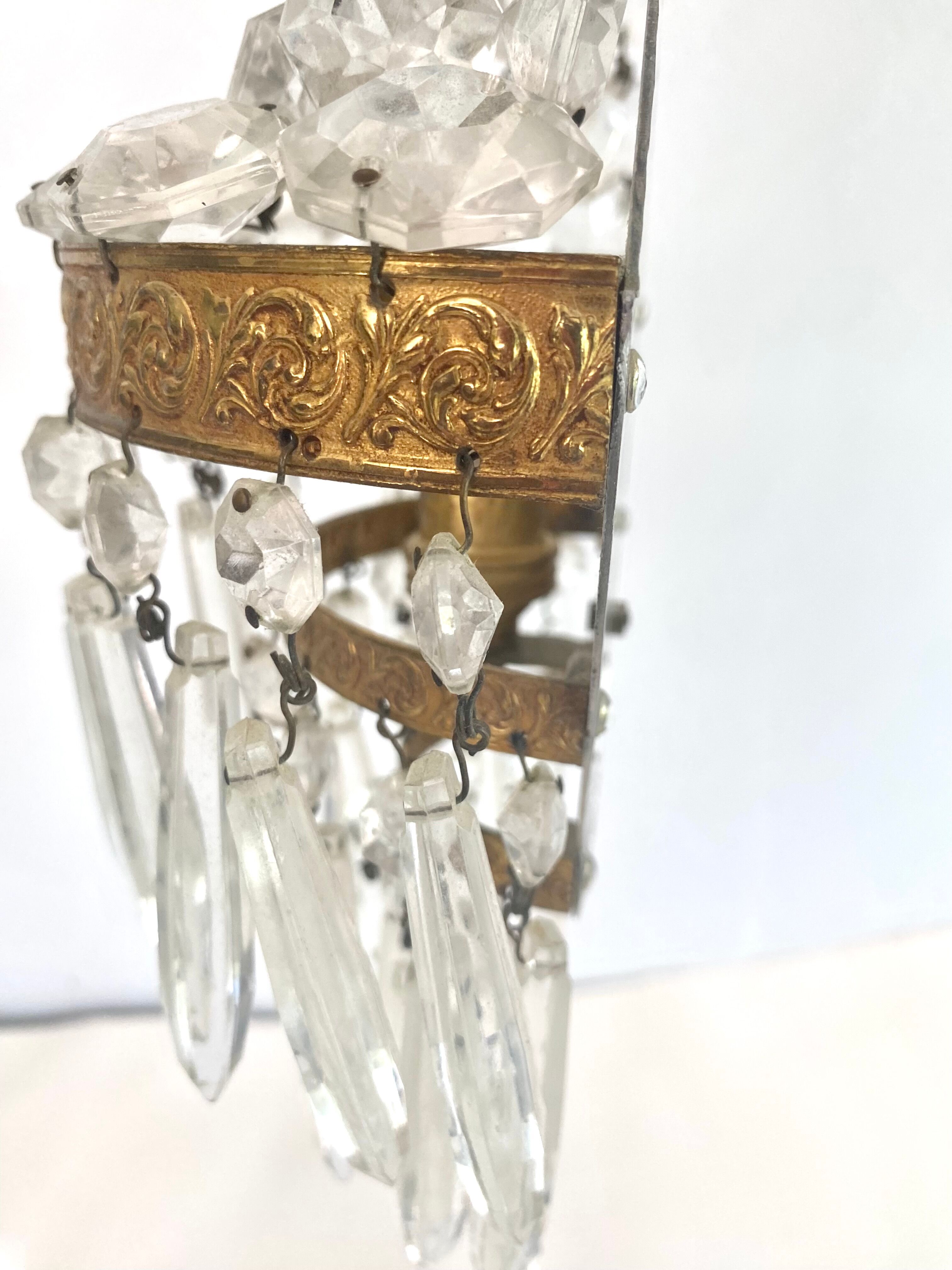 Wall lamp glass, brass, 50s