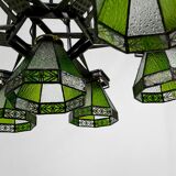 Important wrought iron chandelier, Art Deco Gothic, France, Circa 1920