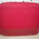 2-seater red velvet vintage sofa