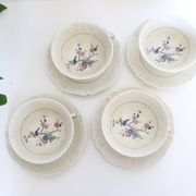 Set of 4 tea cups, porcelain Old Royal Factory of Limoges, Vintage