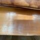 Antique gym bench in Havana leather and solid wood – 170 cm