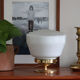 Table lamp brass and glass white