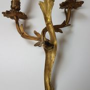 Trio of old bronze wall lights - Louis XV style - 2 lights