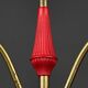 Italian vintage chandelier in brass and milky glass with 3 arms, 1950s.
