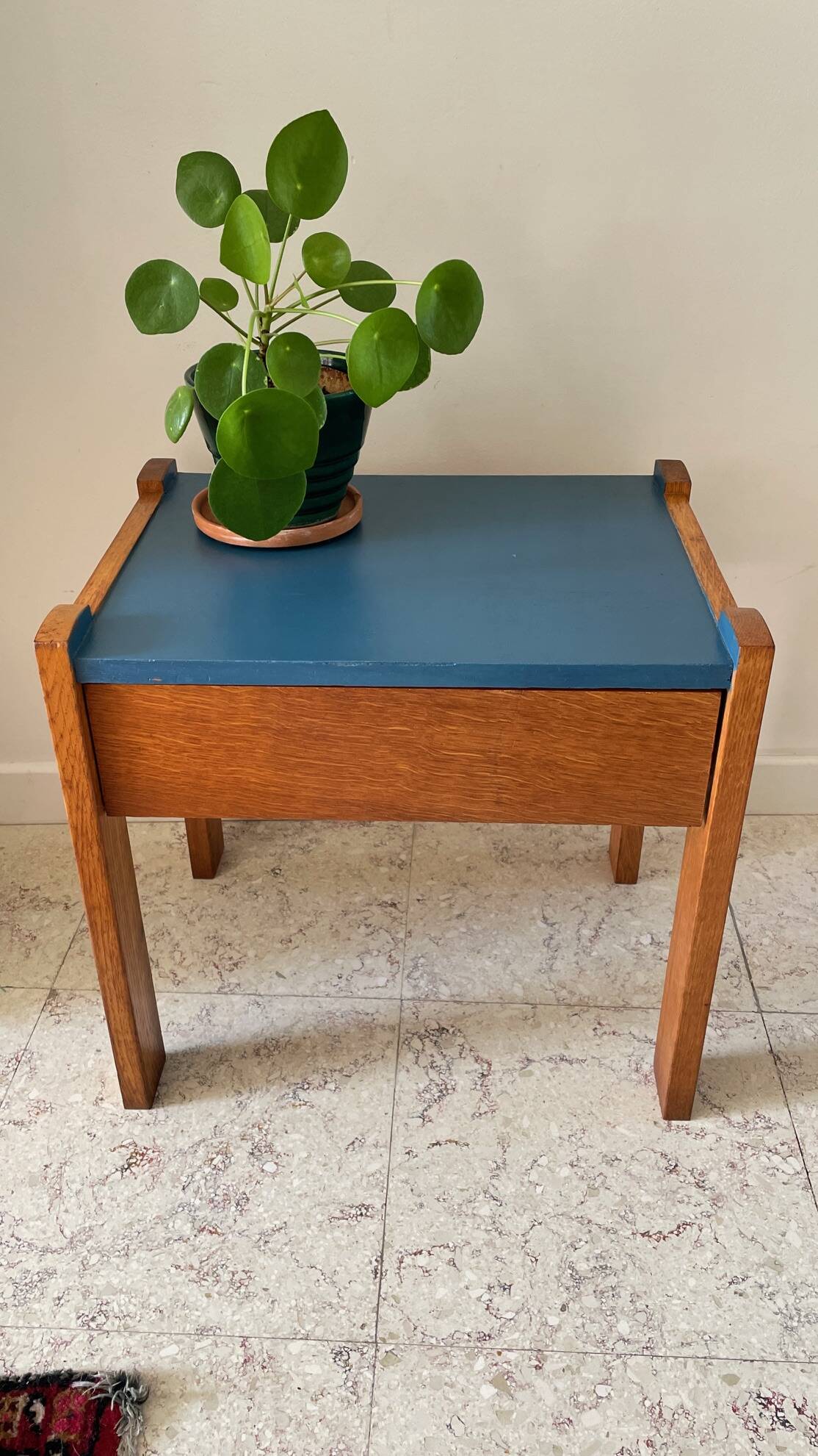 Vintage Scandinavian Cube Bedside Table