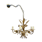 Lustre en métal doré  vintage années 70