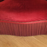 Fauteuil crapaud en velours rouge