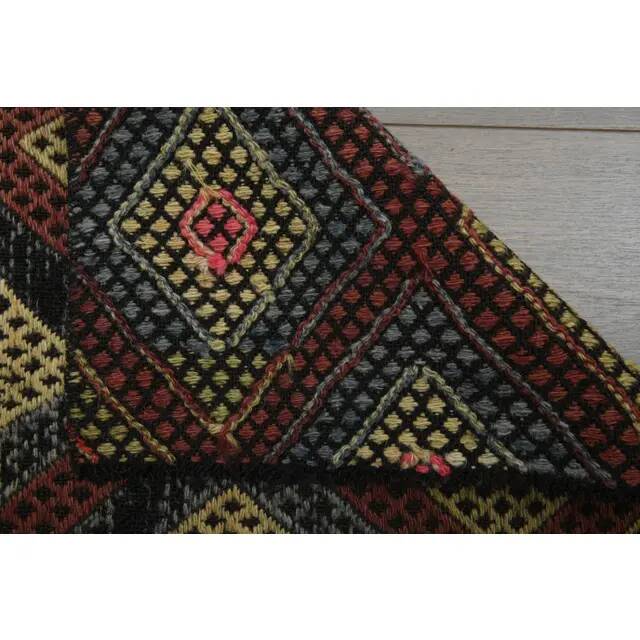 1970s Vintage Turkish Oushak Handmade Wool Cotton Red Runner Rug 70x213