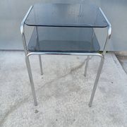 Vintage chrome and glass side table