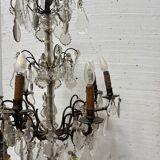 Louis XV style chandelier with pendants and colored glass fruits, 20th century