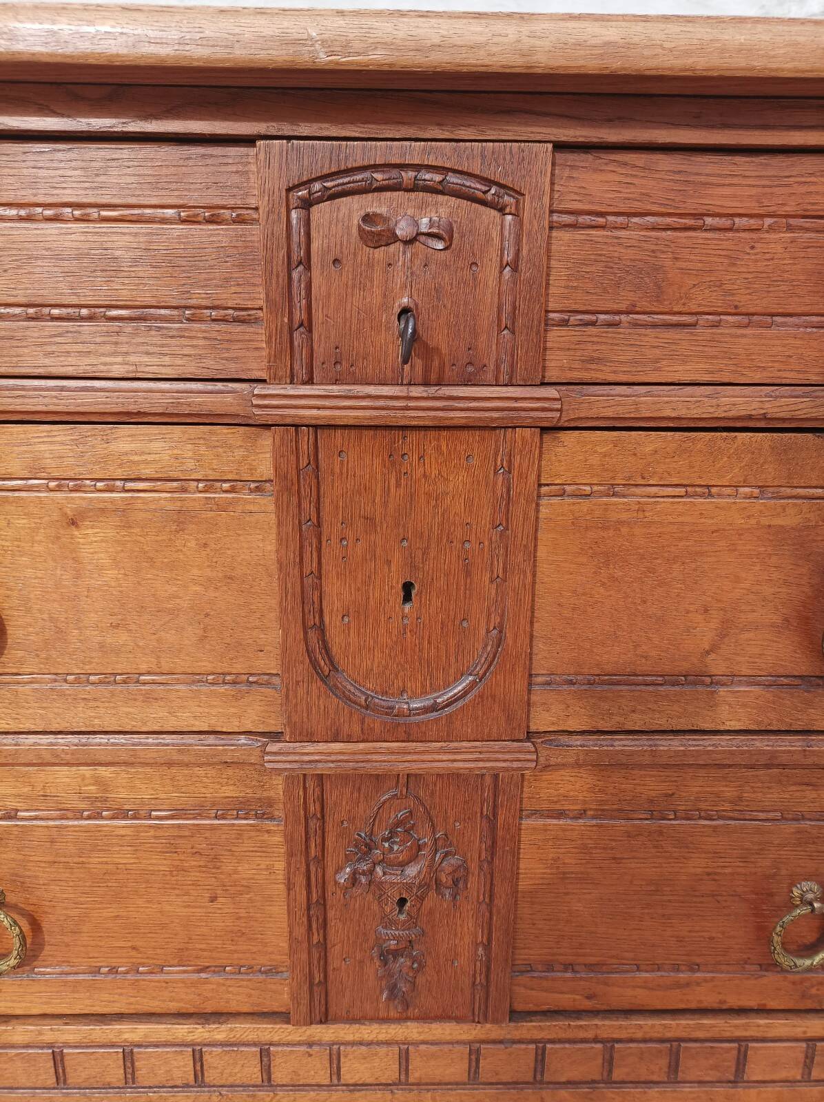 Louis XVI style oak commode