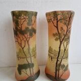 Pair of vases in the style of Legras