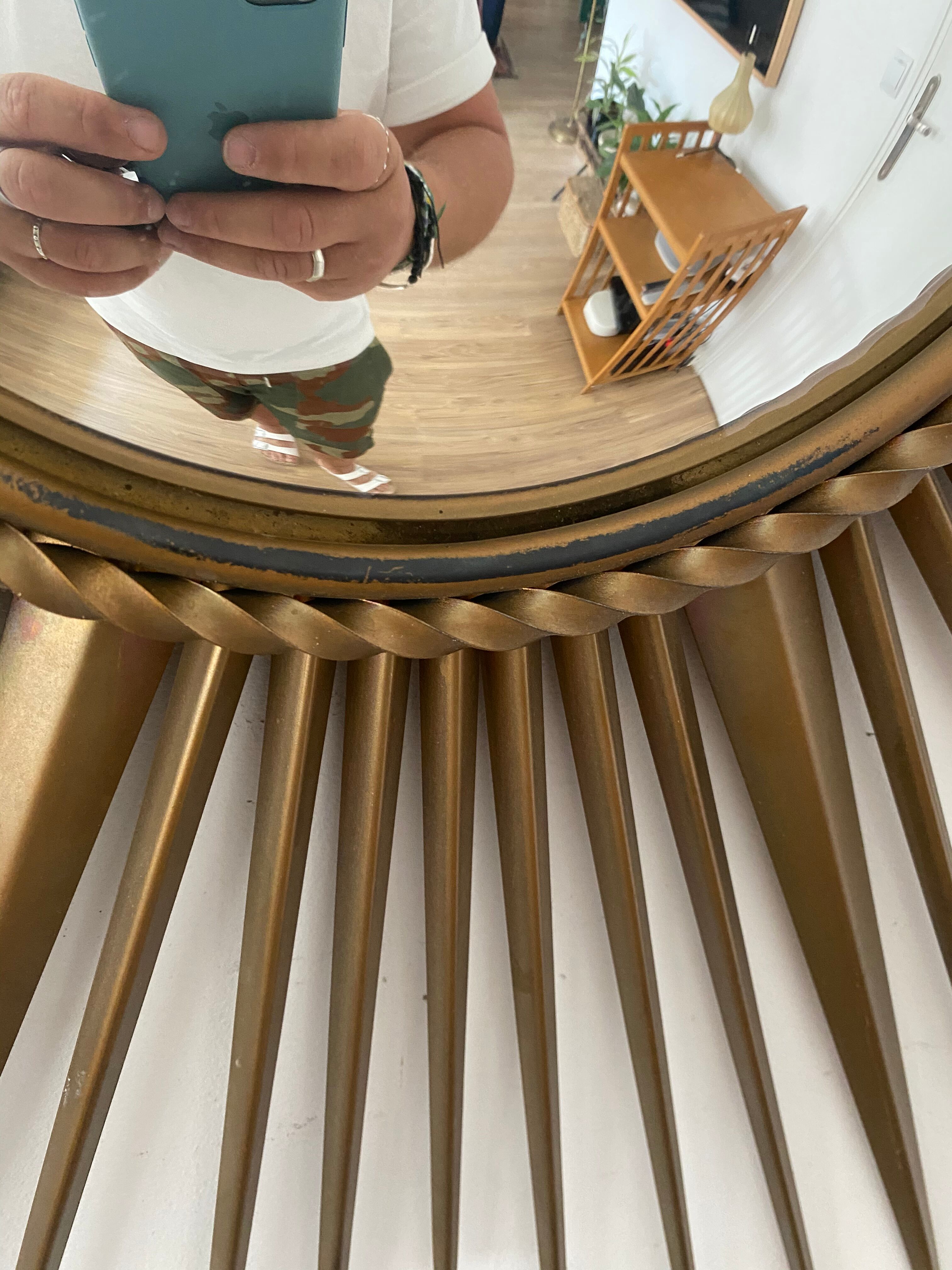 Mirror Chaty Vallauris vintage witch's eye 91cm