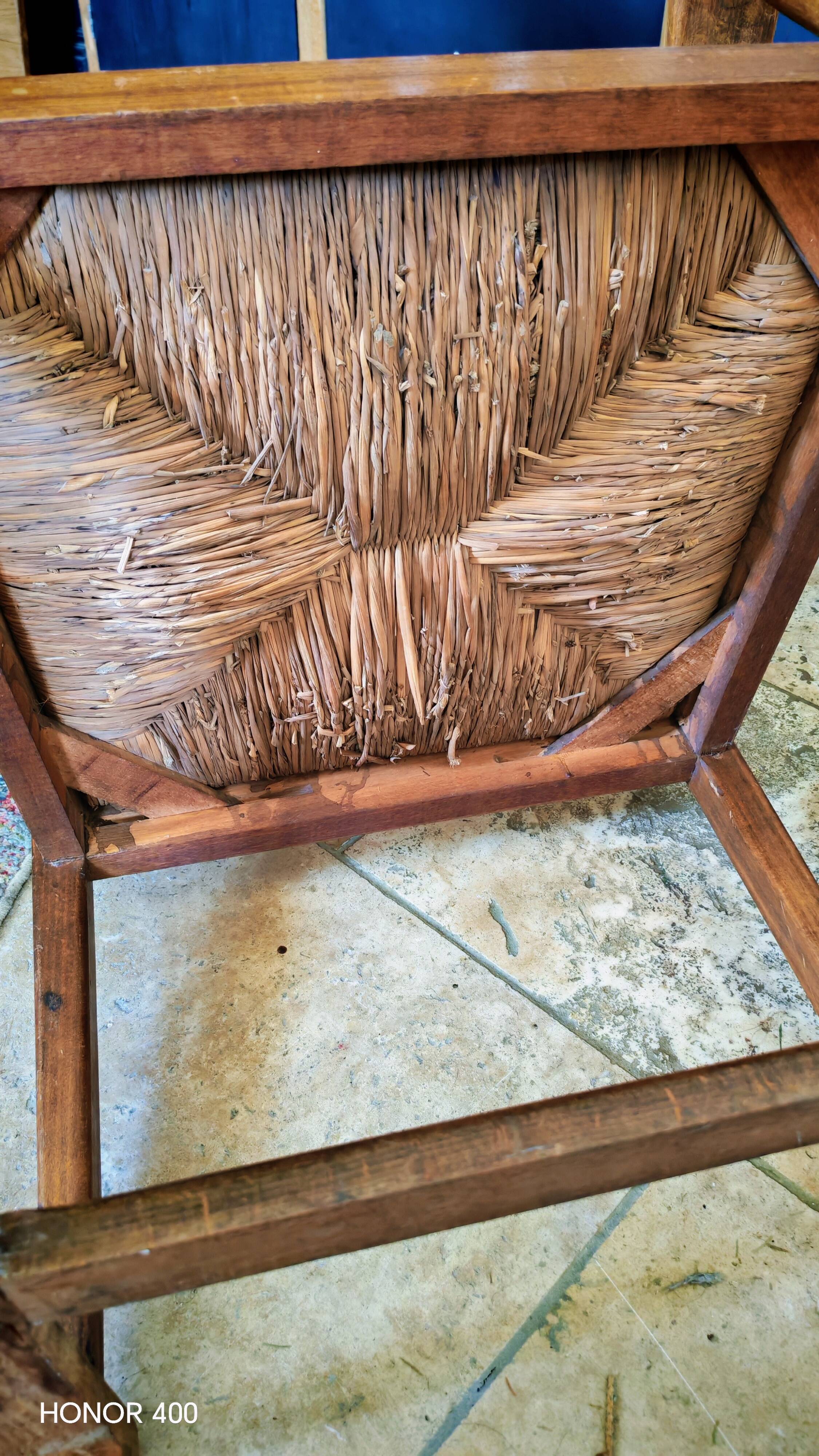 Set of 6 Brutalist dining chairs in Mid-century oak.