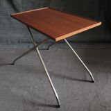 Danish teak and aluminium adjustable wine table, 1960s