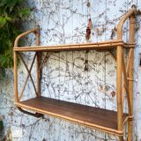 Vintage rattan shelf from the 60s