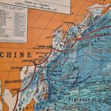 Large vintage school wall map – Pacific Ocean