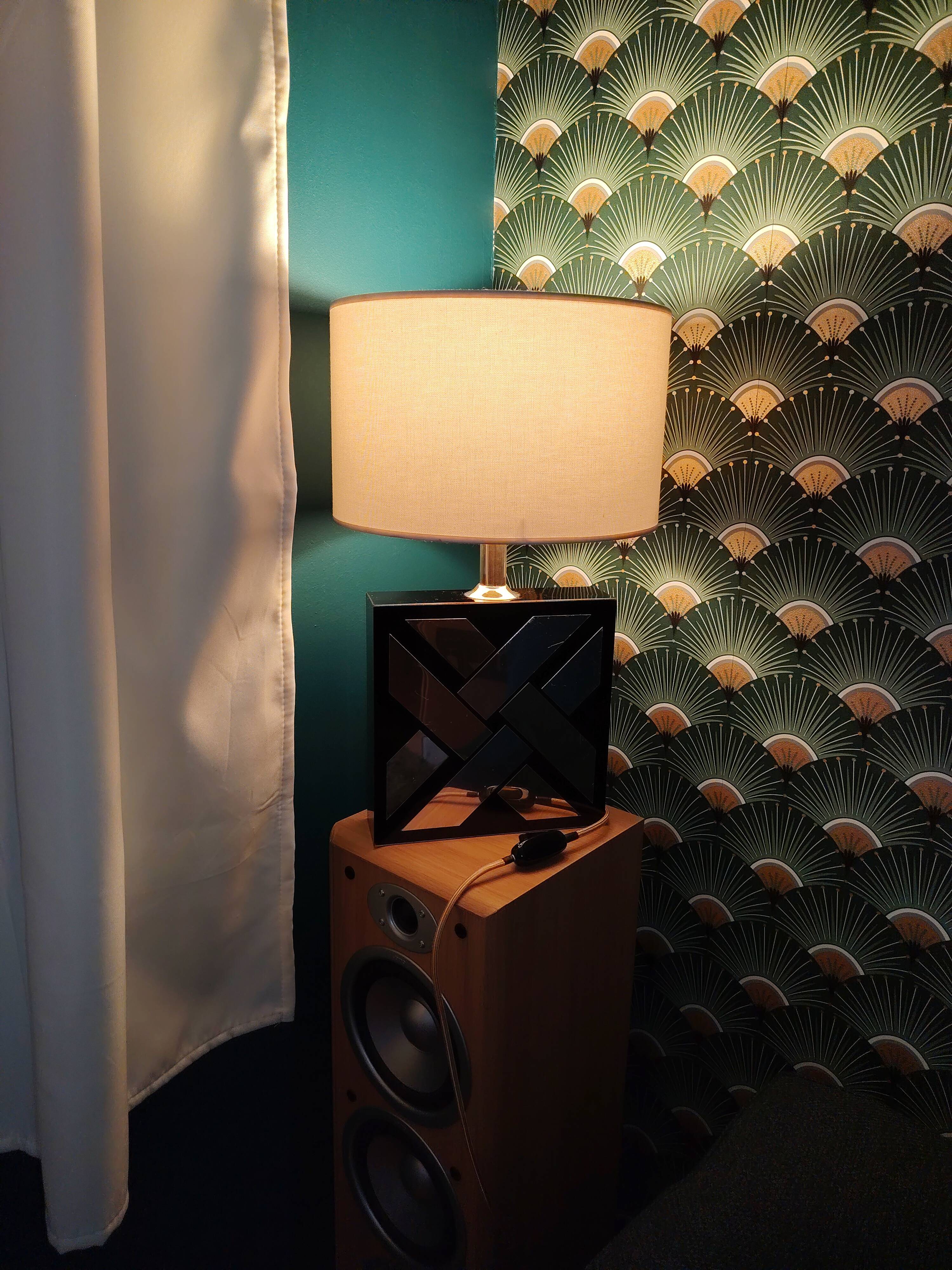 Lampe Vintage 1970 Laiton & Chrome – Style Hollywood Regency