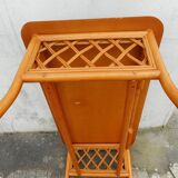 Wood and rattan coffee table