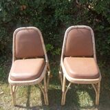 Vintage rattan and skai chairs