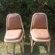 Chaises vintage rotin et skaï