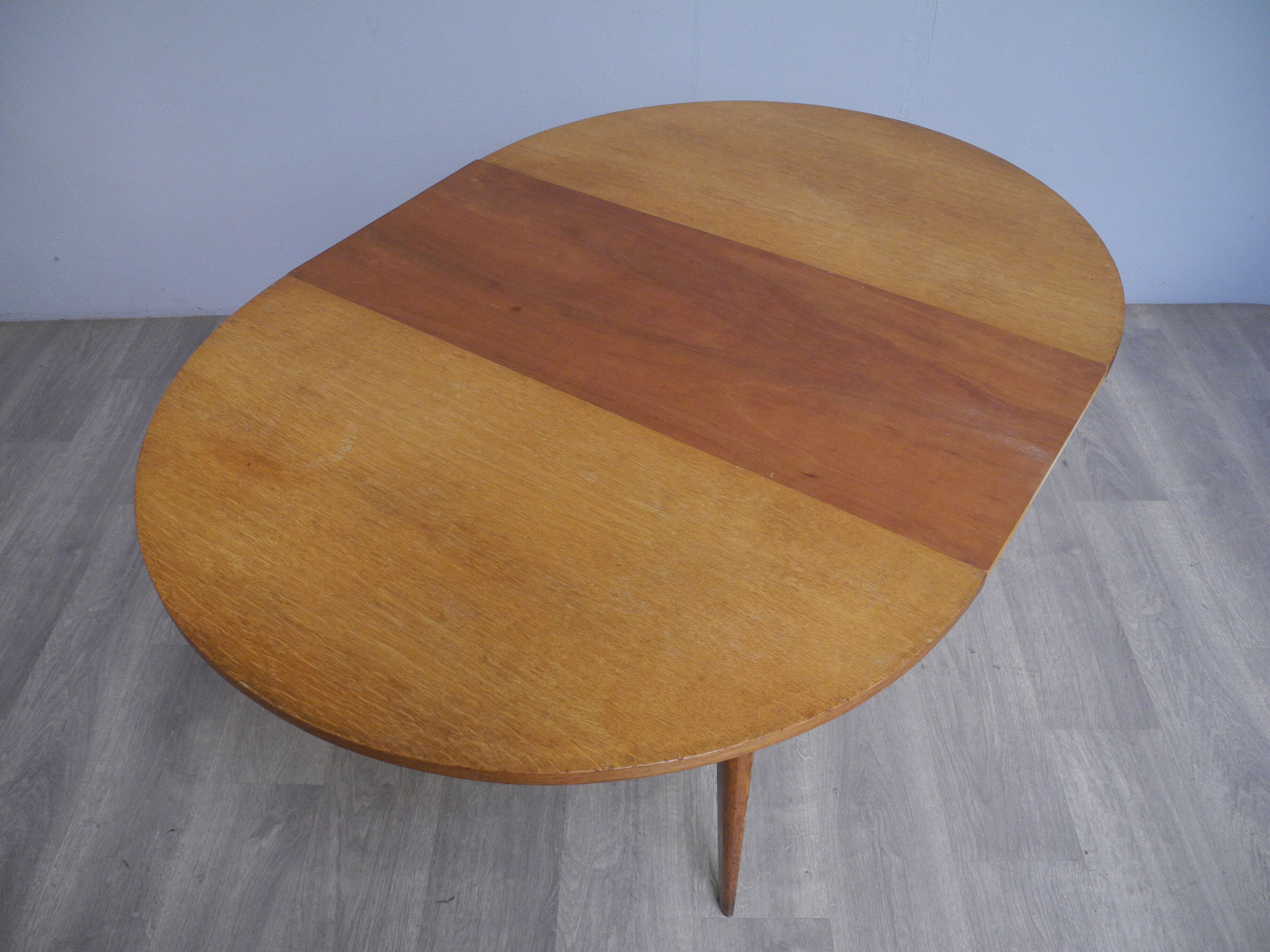 Vintage beech table with 1960 extension