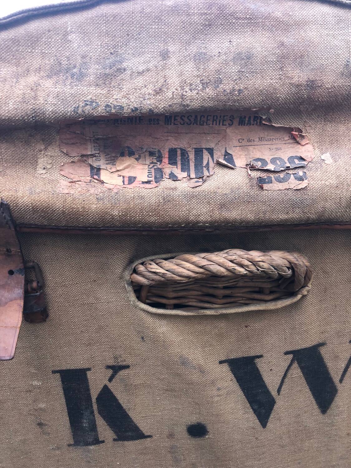 Rattan & Wicker Chest & Trunk Militaria, French Military Collection