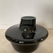 Vase design champignon en verre fumé