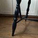 Scandinavian chair in wood and navy blue