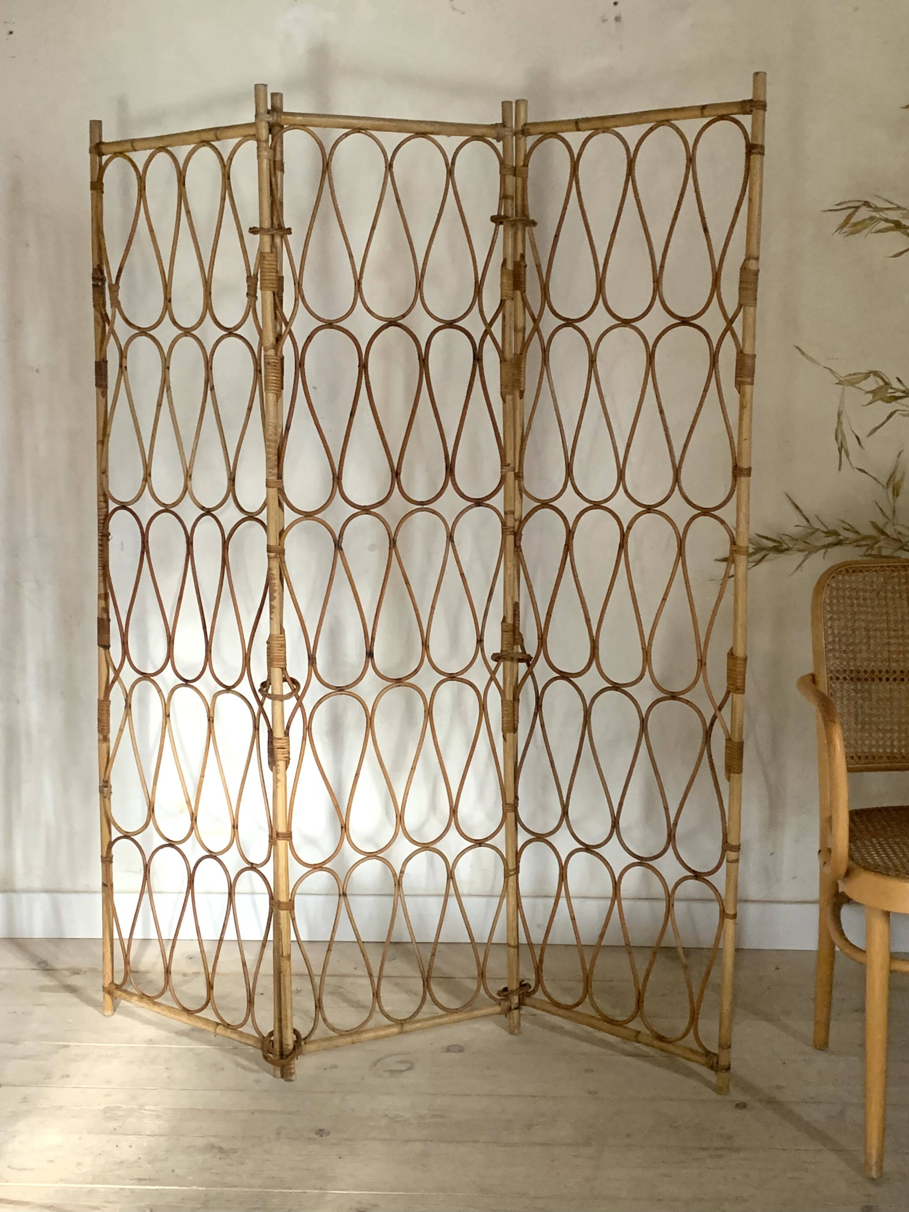 Vintage rattan screen
