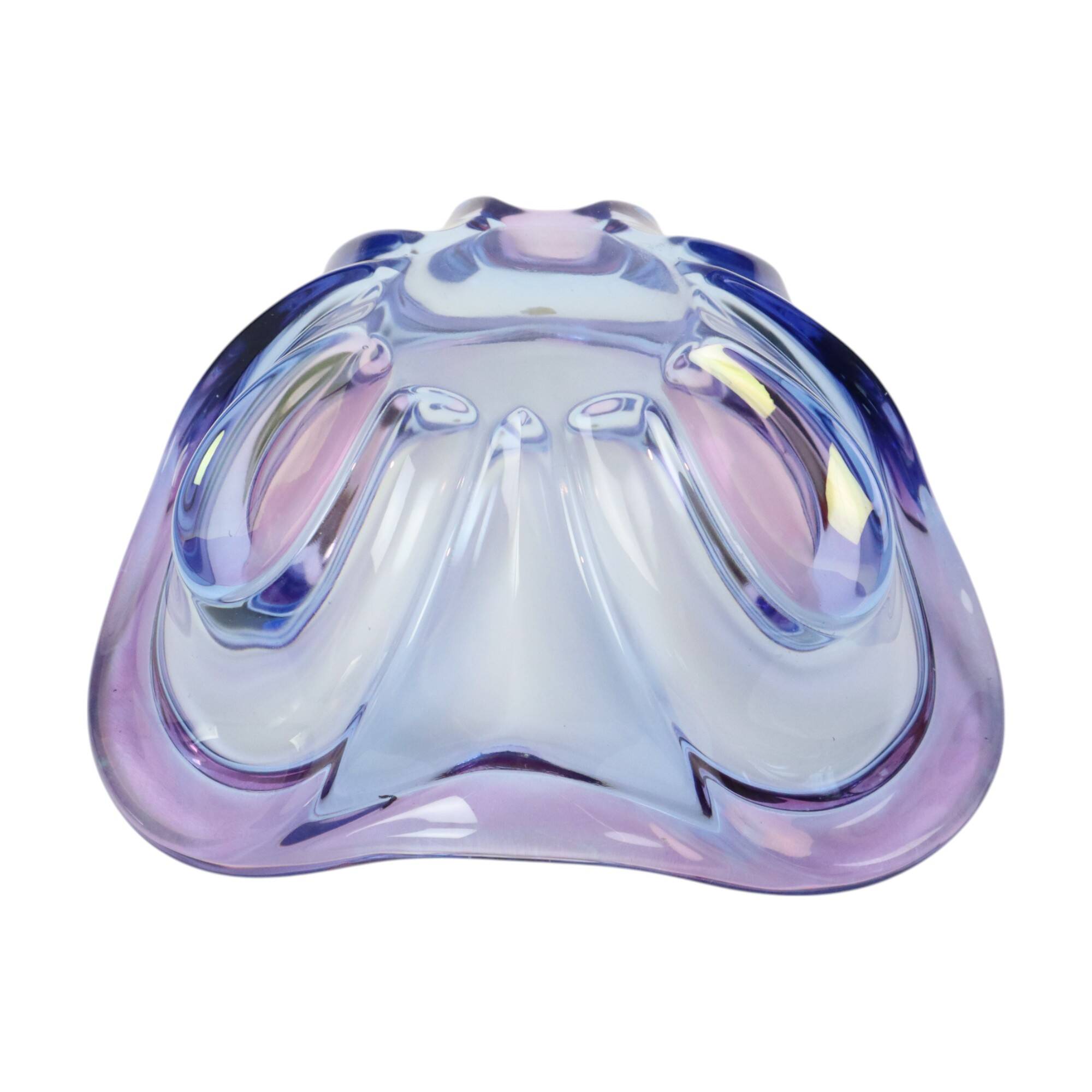 Vintage Murano Bowl Fruit Bowl Blue Purple Glass Sixties