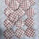 Moulin des Loups plates, "Torchon" checkered pink pattern, 1950s-60s.