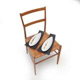 Vintage wall sconces in opaline glass and brass, 1950s, set of 2.