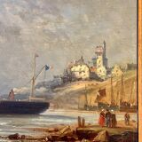 Tableau, Marine sur la côte d’Opale XIX siècle
