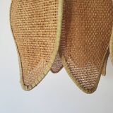 Vintage raffia flower pendant lamp