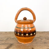 Glazed terracotta cooking pot 19th century orange