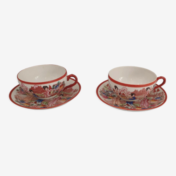 Deux tasses a the ou a cafe vintage en porcelaine du Japon