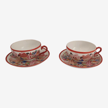 Two vintage china tea or coffee cups from Japan