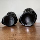 2 têtes en verre représentant des Maures