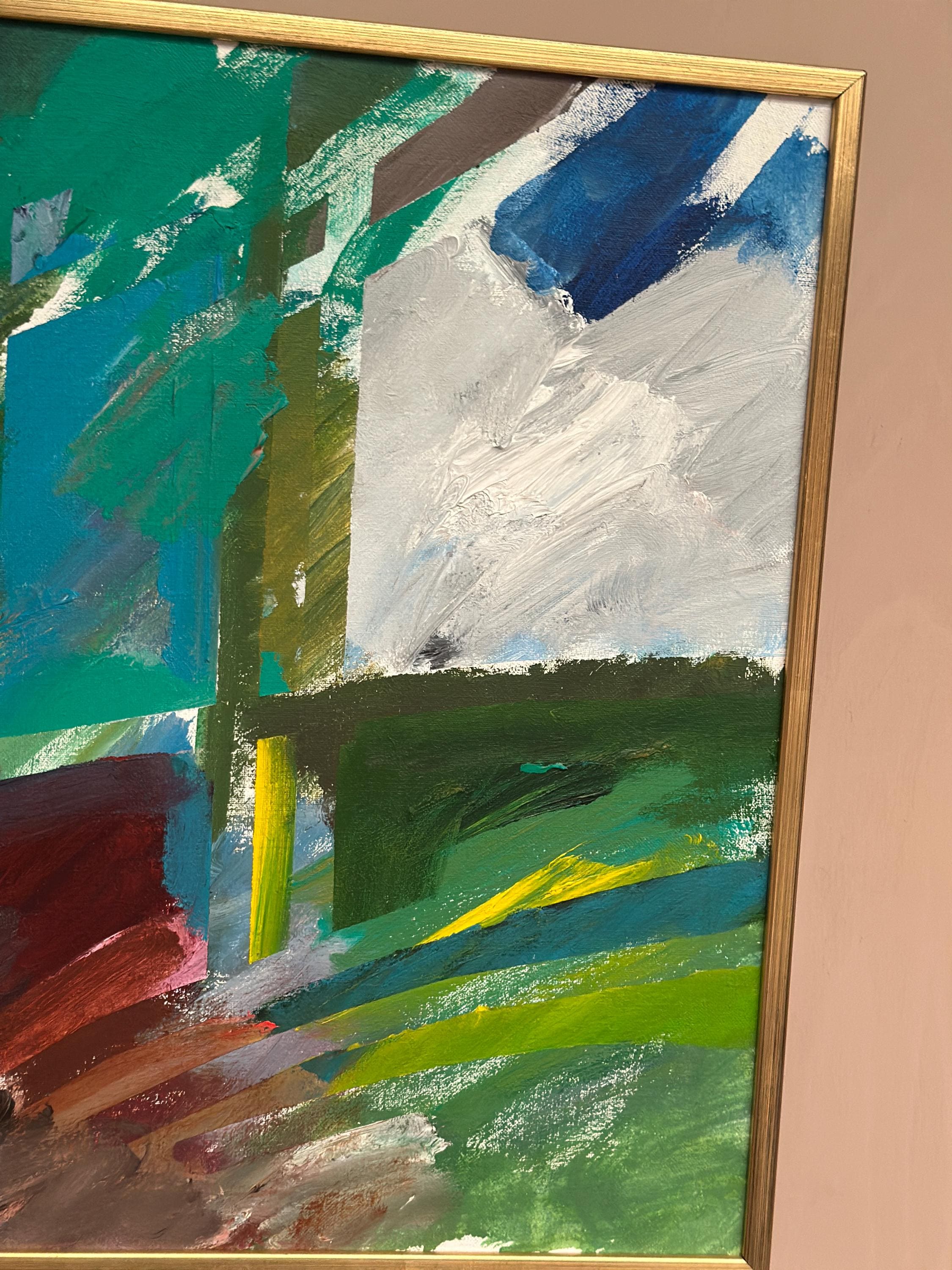 Huile sur toile suédoise – Motif abstrait par Carl Köhler