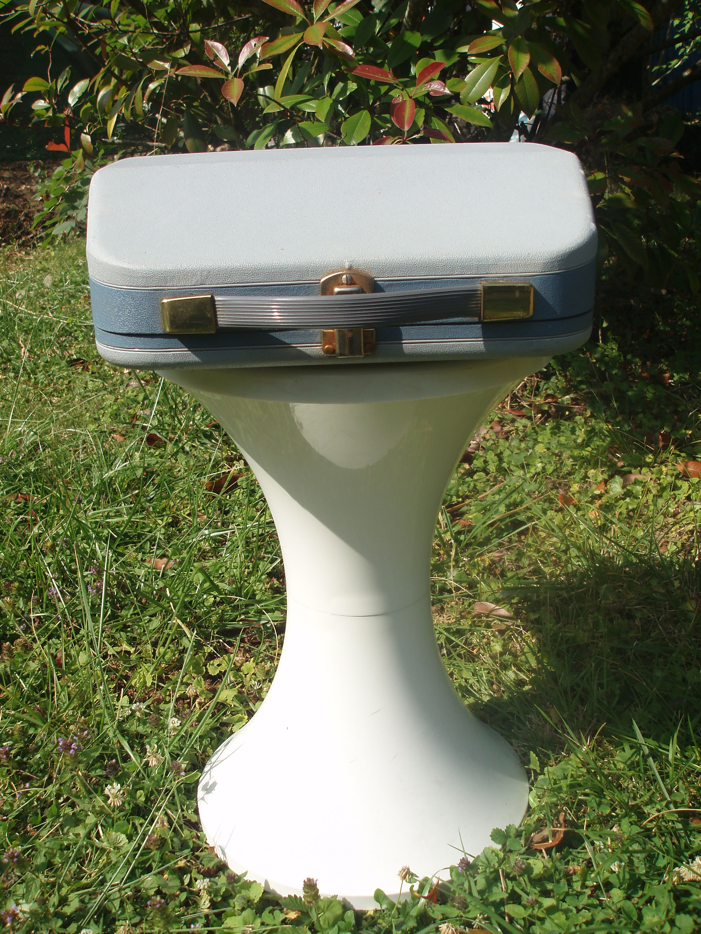 Typewriter blue japy script  with manual and carrying case