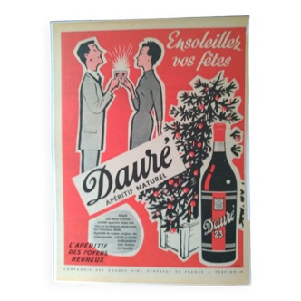 an advertisement natural aperitif paper Dauré wine Perpignan
