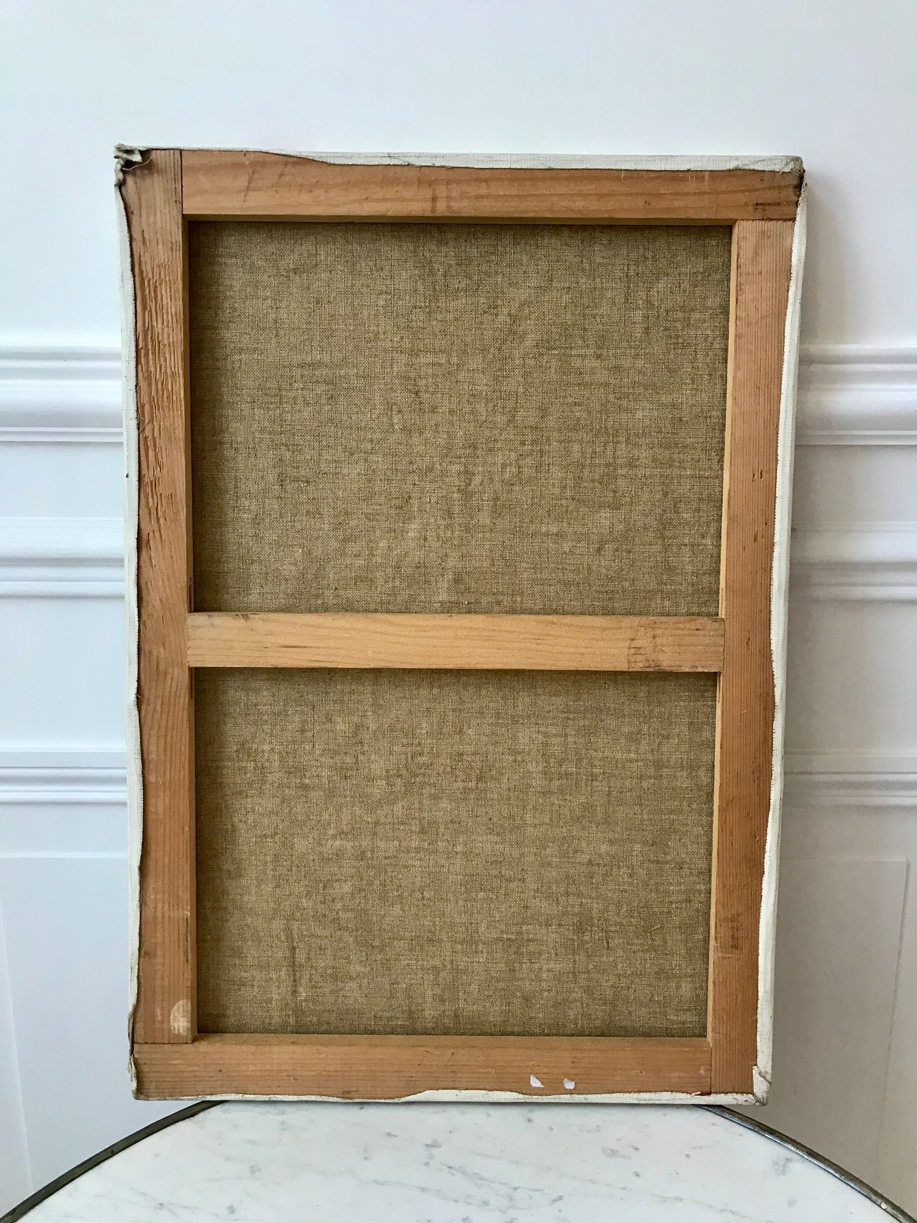 Oil painting on canvas Still life chair signed 50s